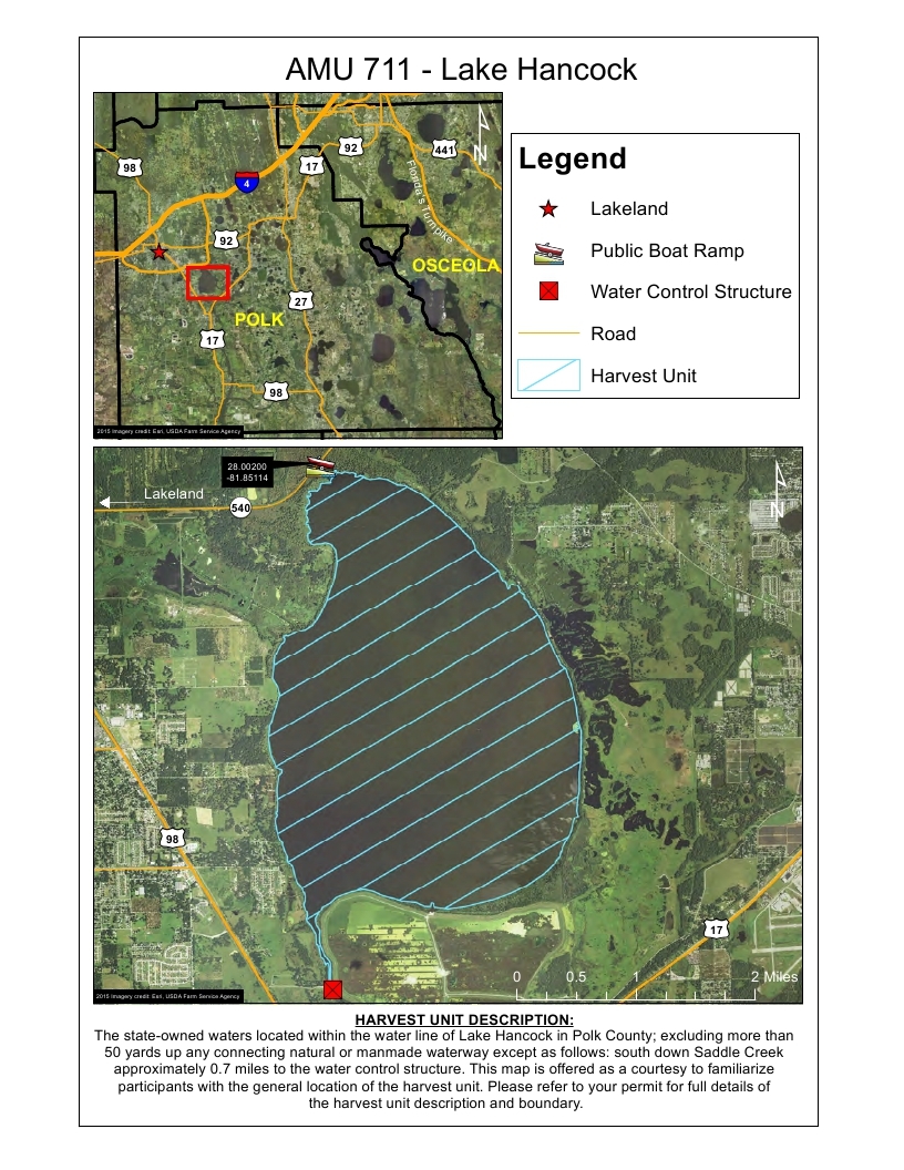 lake hancock gator hunting map fwc